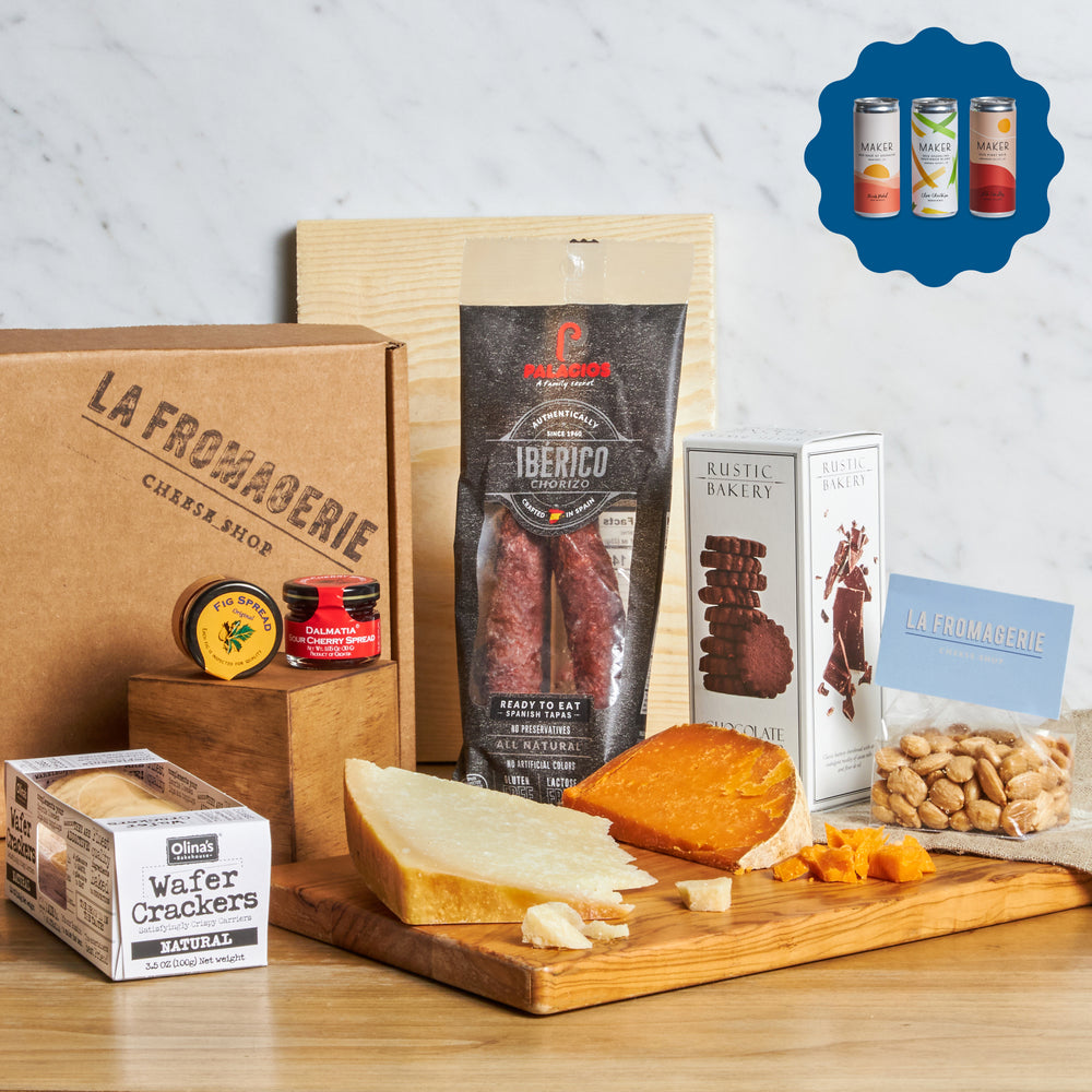 Chorizo, Mimolette & Parmigiano Reggiano Gift box (Wine pairing available for CA)